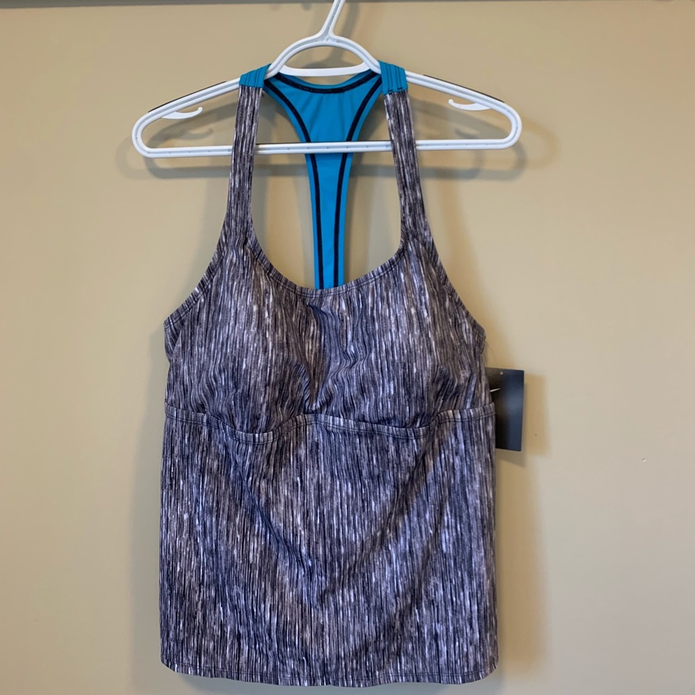 Nike Swim Sport Gray Racerback Padded Tank…